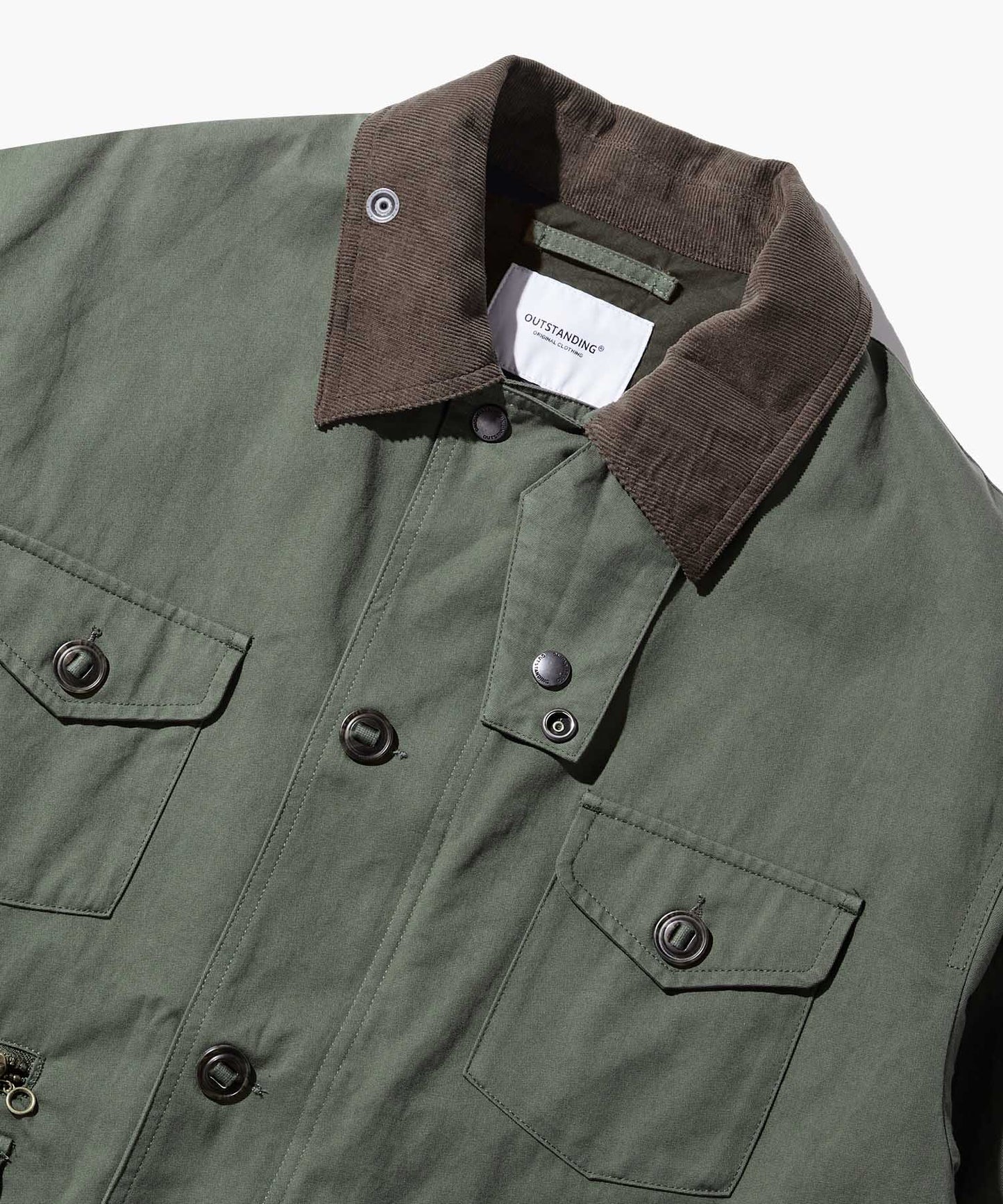 Outstanding & Co. Corduroy Collar Fishing Jacket - Olive