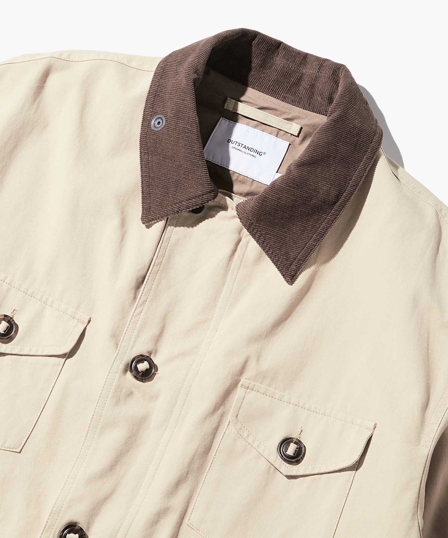 Outstanding & Co. Corduroy Collar Fishing Jacket - Beige