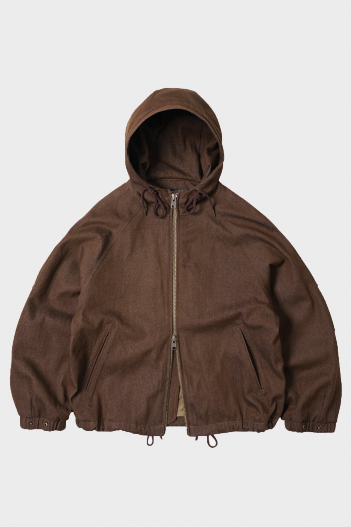 FrizmWorks Washed Denim Hooded Parka - Brown