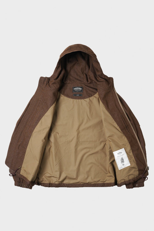 FrizmWorks Washed Denim Hooded Parka - Brown