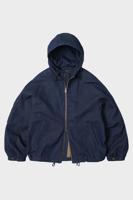 FrizmWorks Washed Denim Hooded Parka - Indigo