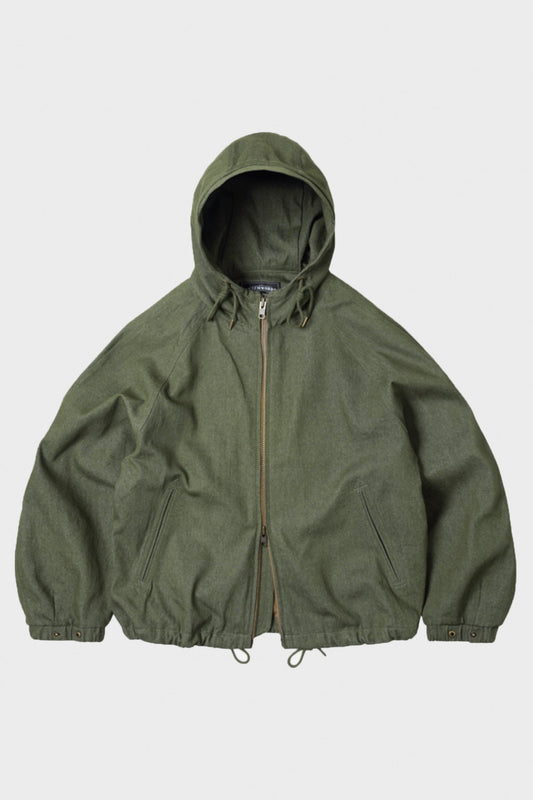 FrizmWorks Washed Denim Hooded Parka - Olive